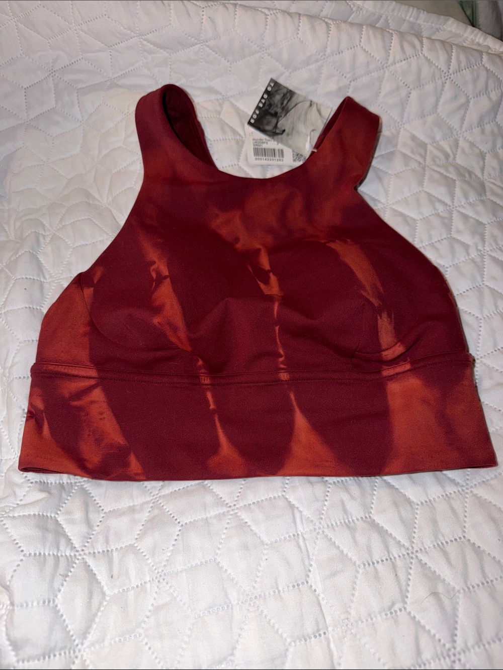 NWT lululemon Wunder Train longline Bra Fade Size 2 Sun Bleached Wash Red Merlot